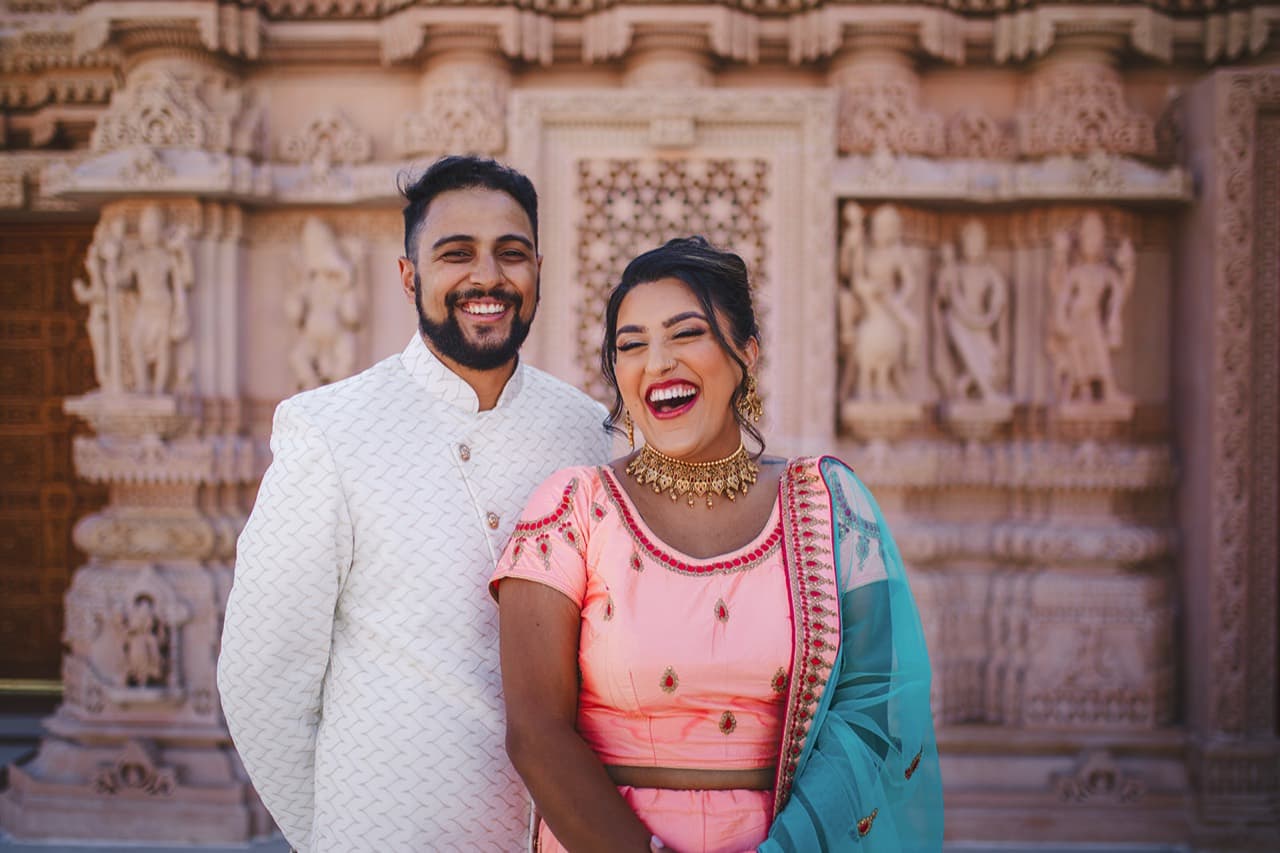 BAPS Chino Hills Engagement Photo Guide, photograph 1