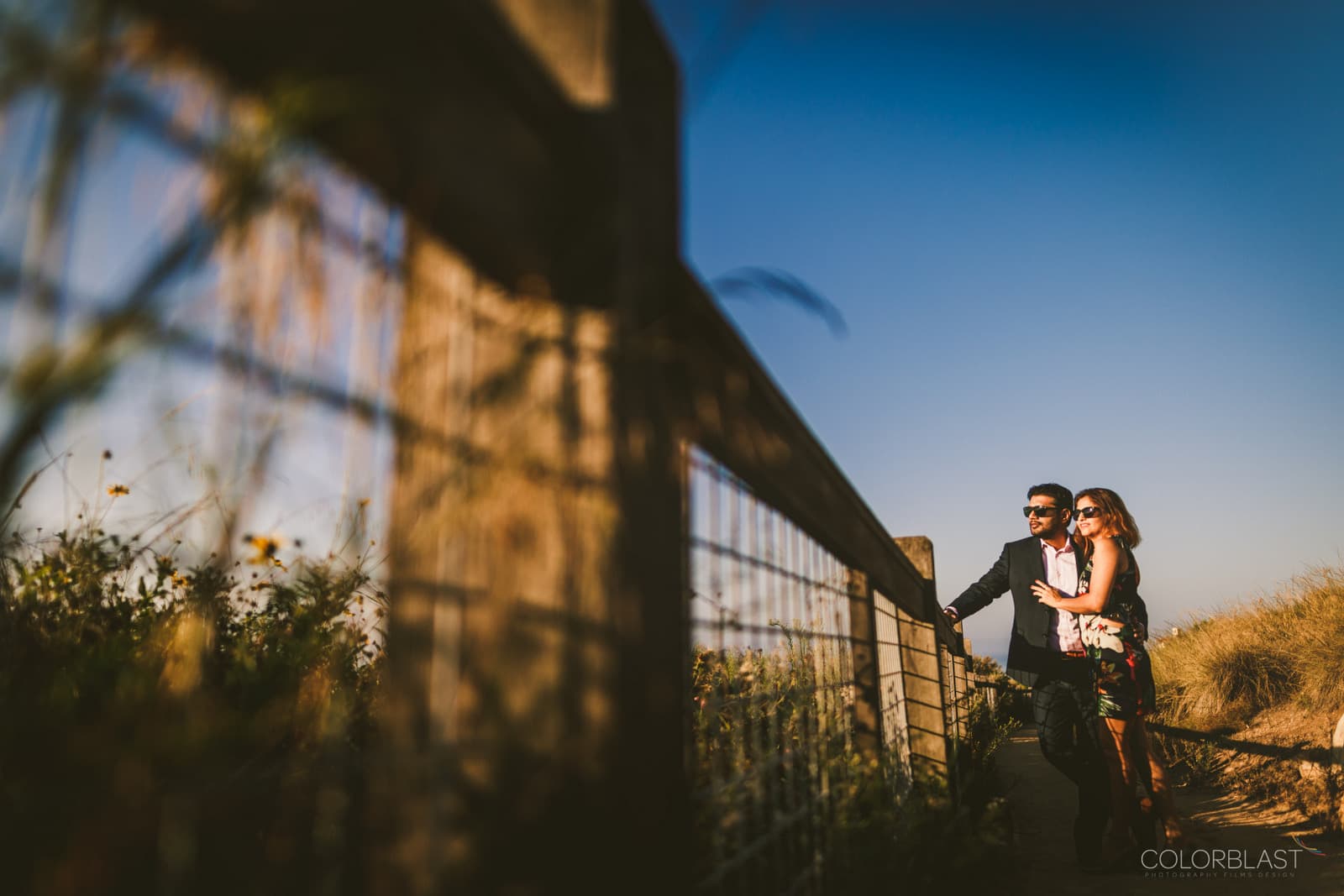 An engagement session on the bluff trail above El Matador Beach